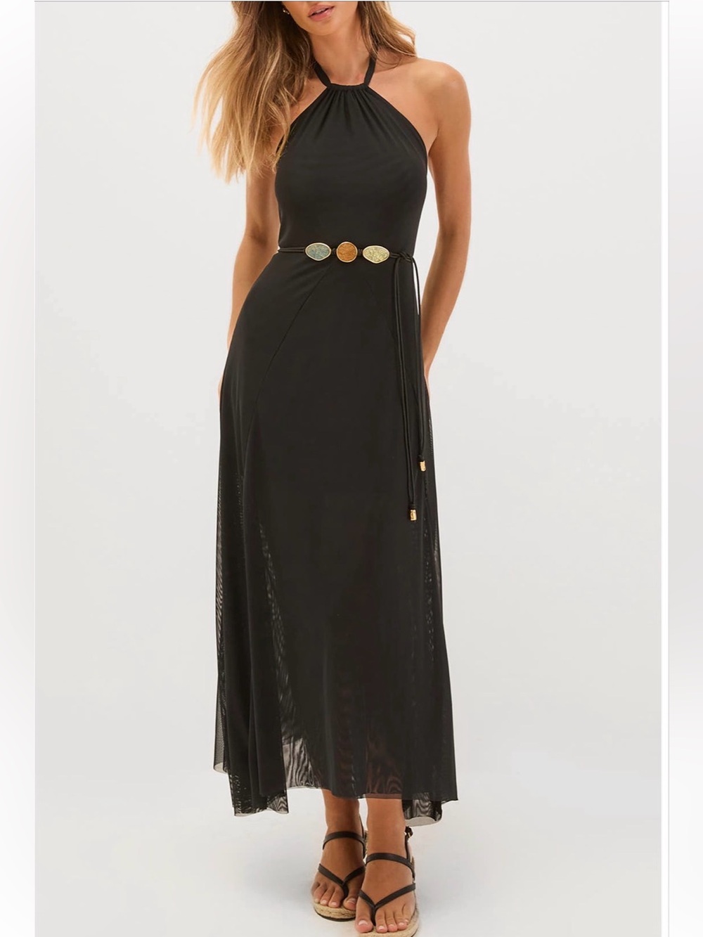 Vix Leila Mesh Halter Dress